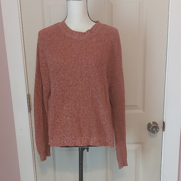 American Eagle Outfitters Sweaters - American Eagle Autumn Fall Chestnut Ribbed Knit Crewneck Sweater Size S